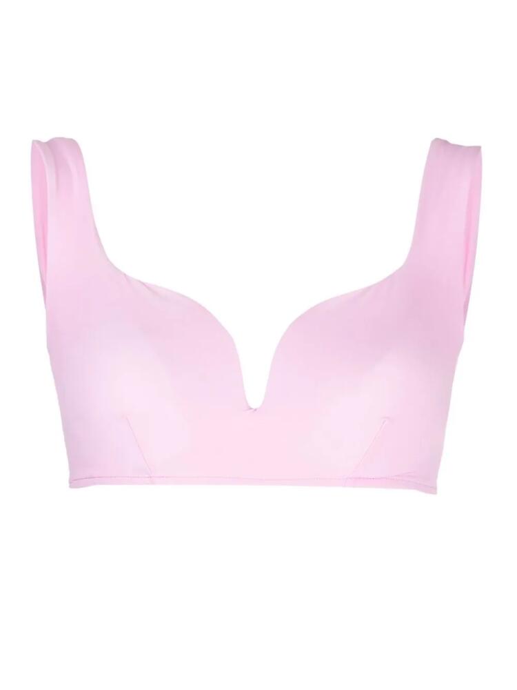 BONDI BORN Ellie V-neck bikini top - Pink Cover