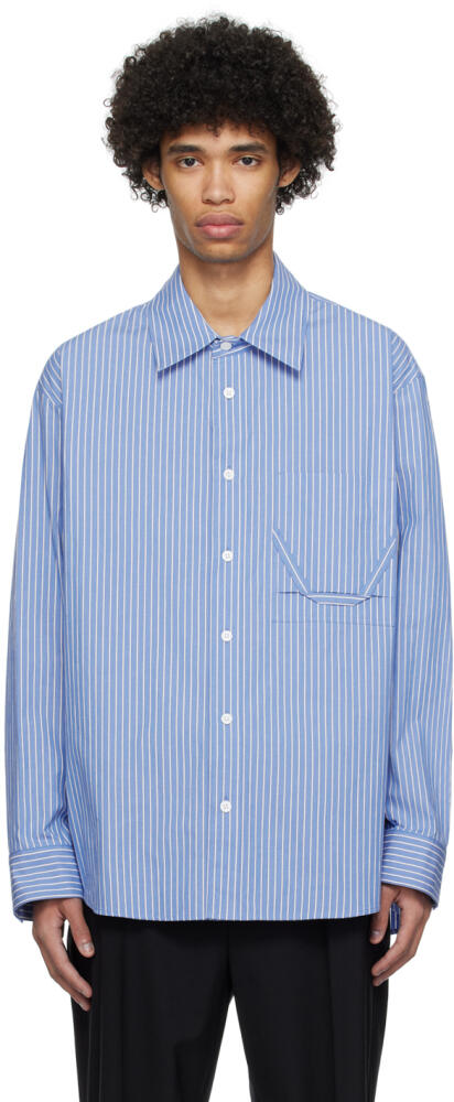 Solid Homme Blue Striped Shirt Cover