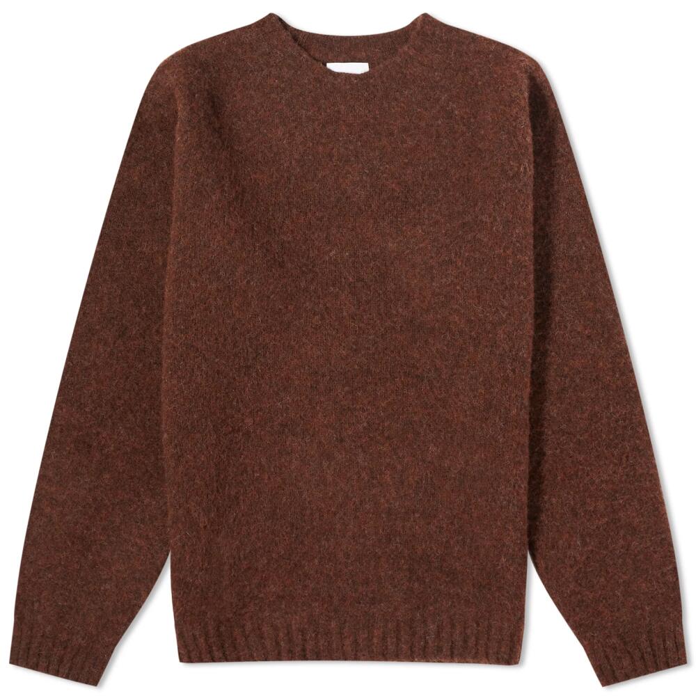 Norse Projects Men's Birnir Brushed Lambswool Crew Jumper in Rust Brown Cover