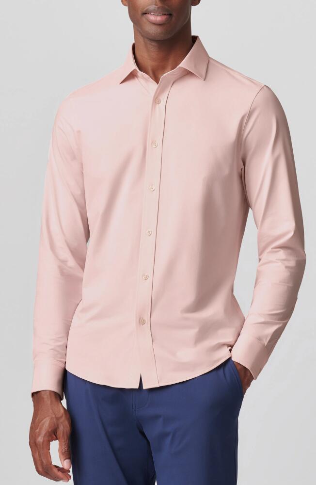 Rhone Commuter Slim Fit Performance Button-Up Shirt in Pink Cover