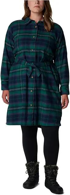 Columbia Plus Size Holly Hideaway Flannel Dress (Spruce Multi Tartan) Women's Clothing Cover