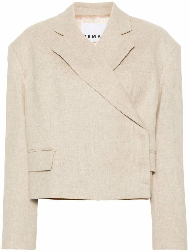 REMAIN cropped wrap blazer - Neutrals Cover