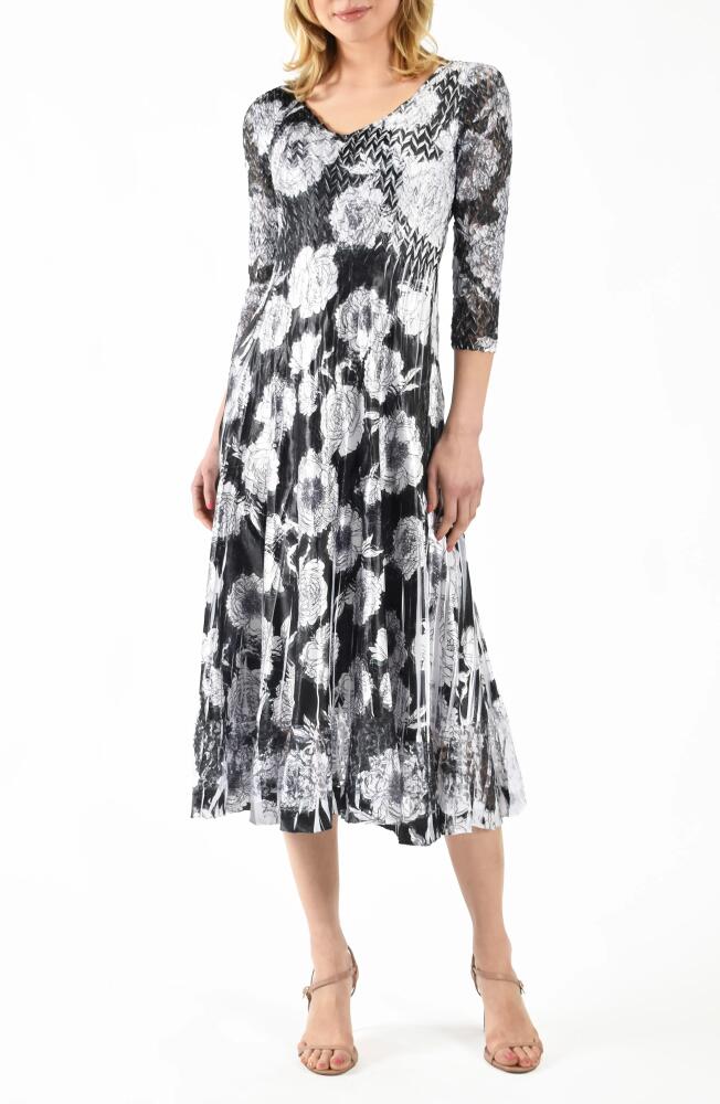 Komarov Charmeuse & Chiffon A-Line Dress in Chrysanthemum Cover