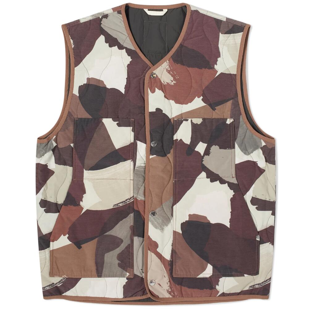 Norse Projects Men's Peter Camo Nylon Insulated Vest in Espresso Cover