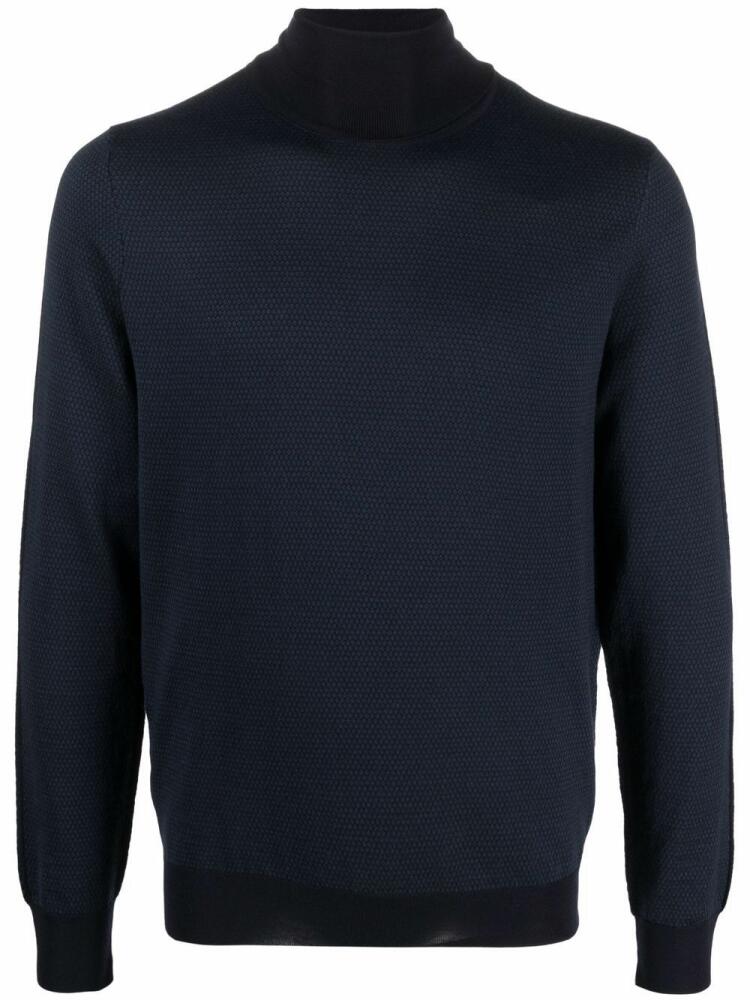 Corneliani funnel neck knitted jumper - Blue Cover