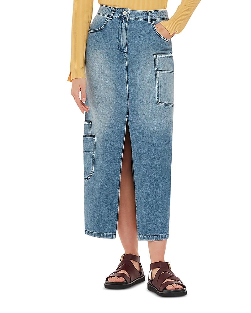 Whistles Cora Utility Cotton Denim Maxi Skirt Cover