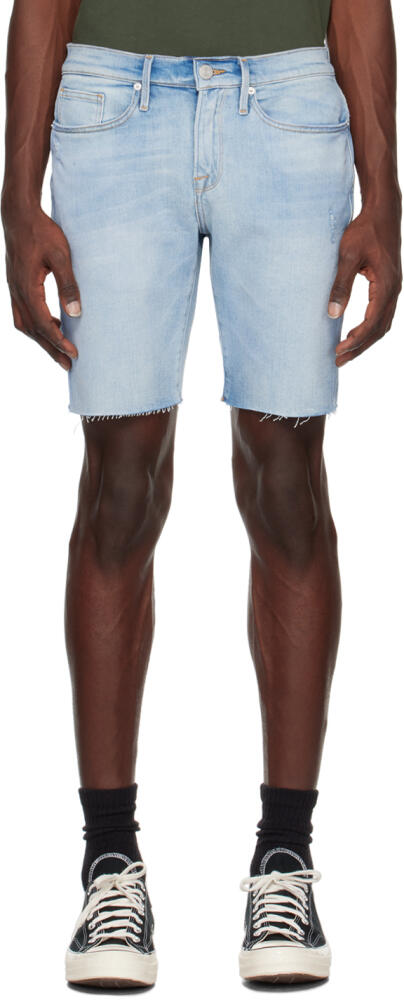 FRAME Blue 'L'Homme Cut-Off' Shorts Cover