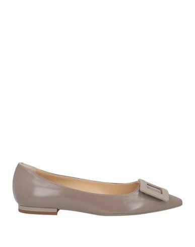 Roger Vivier Woman Ballet flats Dove grey Leather Cover