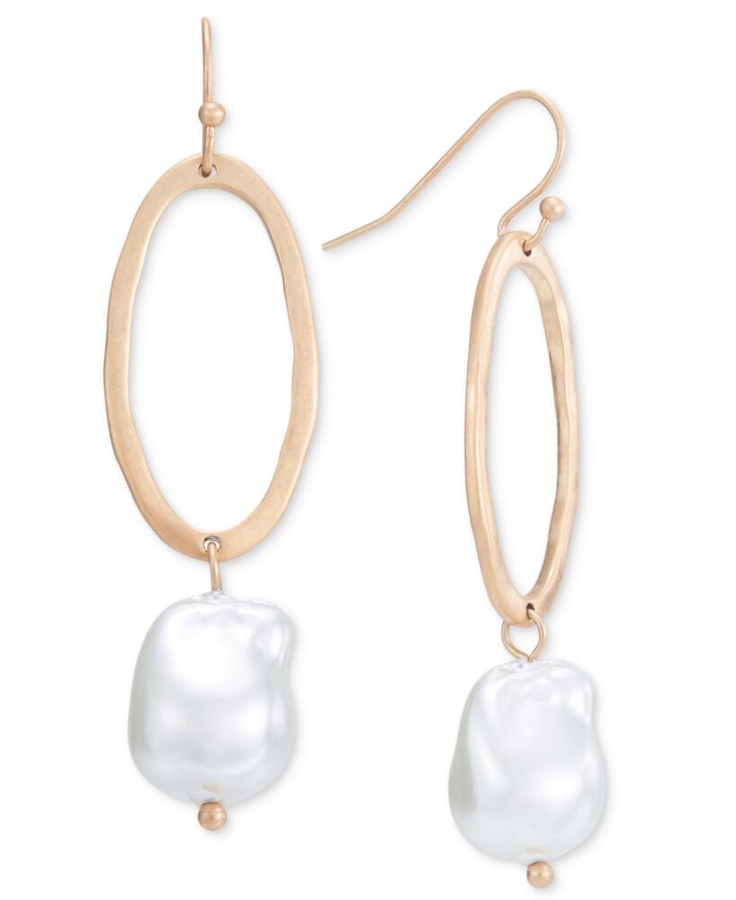 Style & Co Open Oval & Color Stone Drop Earrings, Created for Macy's - White Cover