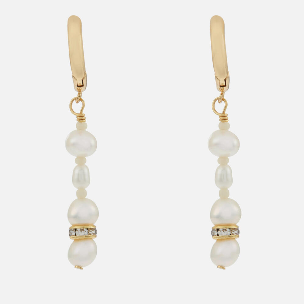 Anni Lu Gold-Tone and Glass Pearl Hoop Earrings Cover