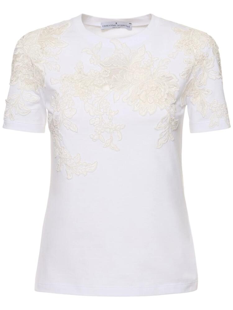 ERMANNO SCERVINO Embroidered Jersey T-shirt Cover