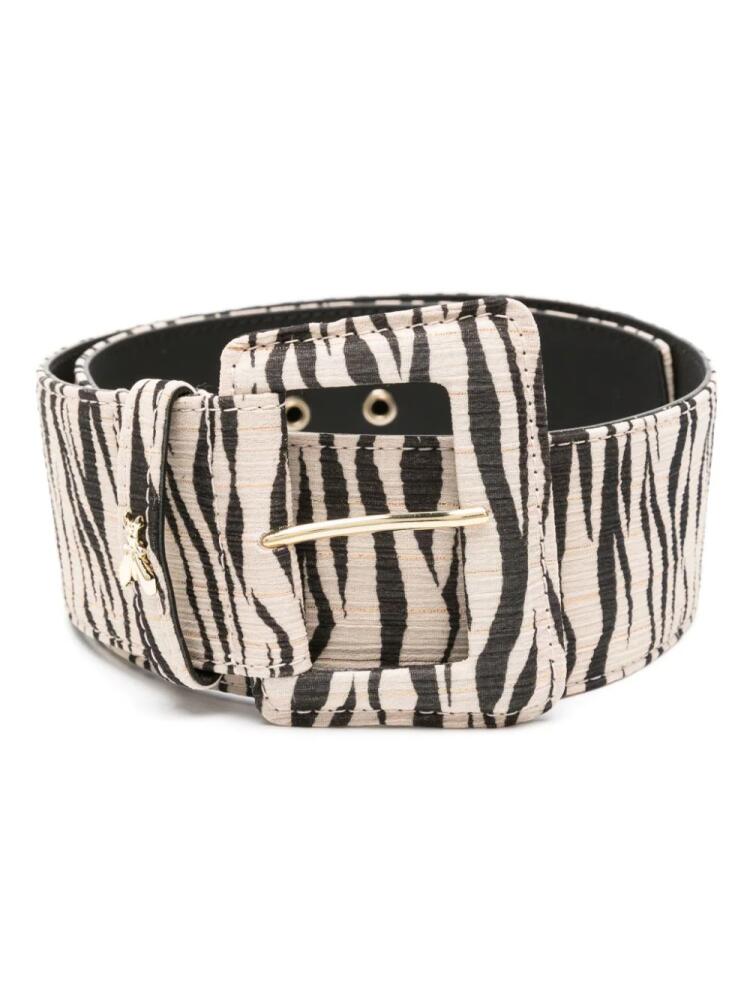 Patrizia Pepe zebra-print buckle-fastening belt - Black Cover