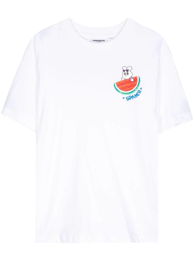 CHOCOOLATE Summer crew-neck cotton T-shirt - White Cover