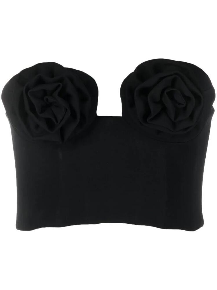 Magda Butrym flower applique bustier-style top - Black Cover