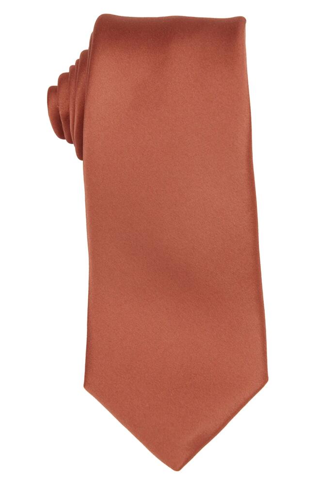 Brooklyn Brigade Solid Satin Tie in Terracotta Cover