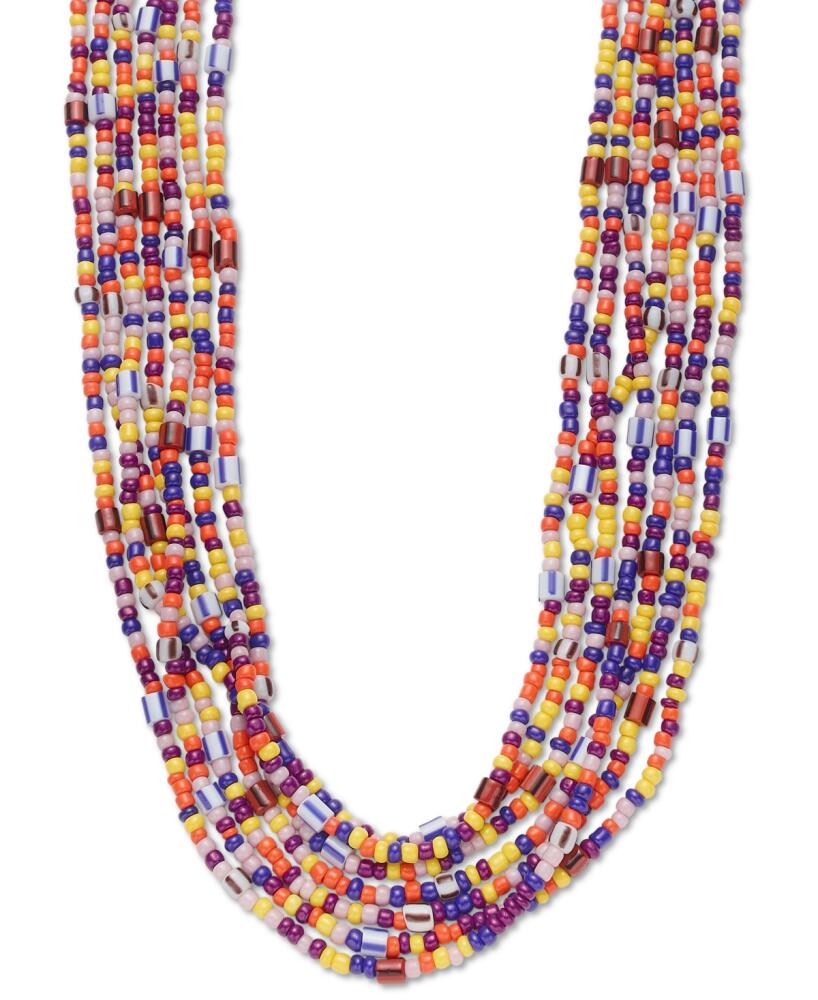 Style & Co Gold-Tone Multicolor Seed Bead Layered Collar Necklace, 18" + 3" extender, Created for Macy's - Multi Cover