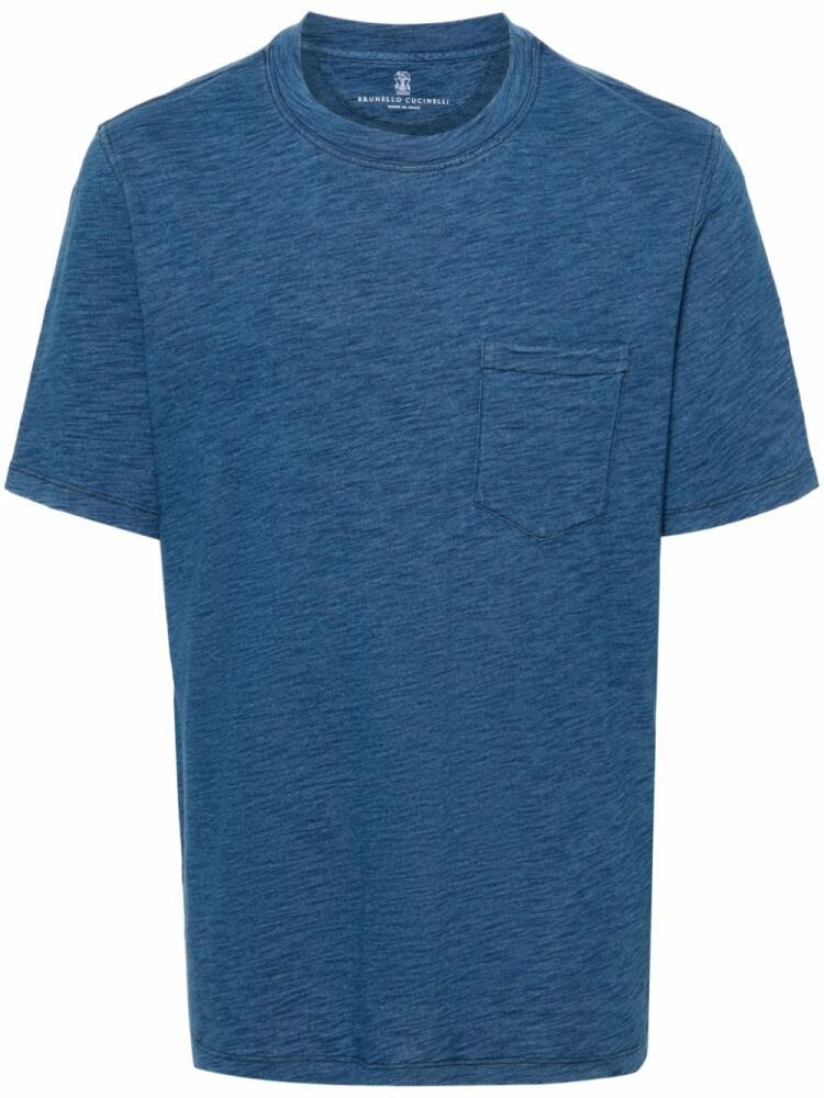 Brunello Cucinelli mélange-effect T-shirt - Blue Cover