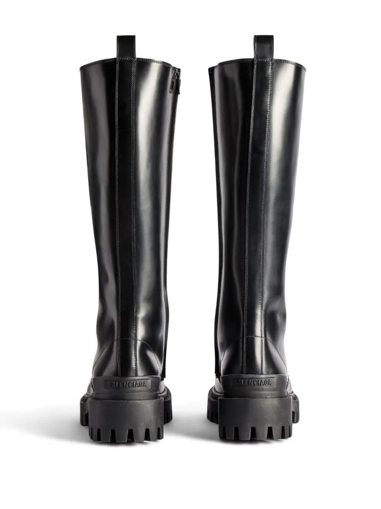 Balenciaga Strike lace-up leather boots - Black Cover