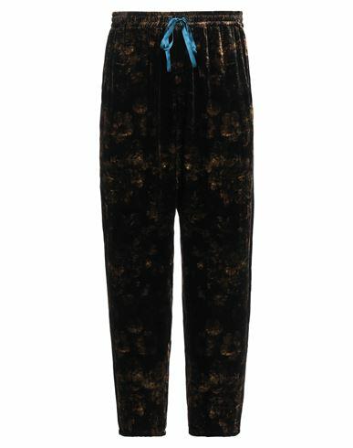 Pierre-louis Mascia Man Pants Dark brown Viscose, Silk Cover