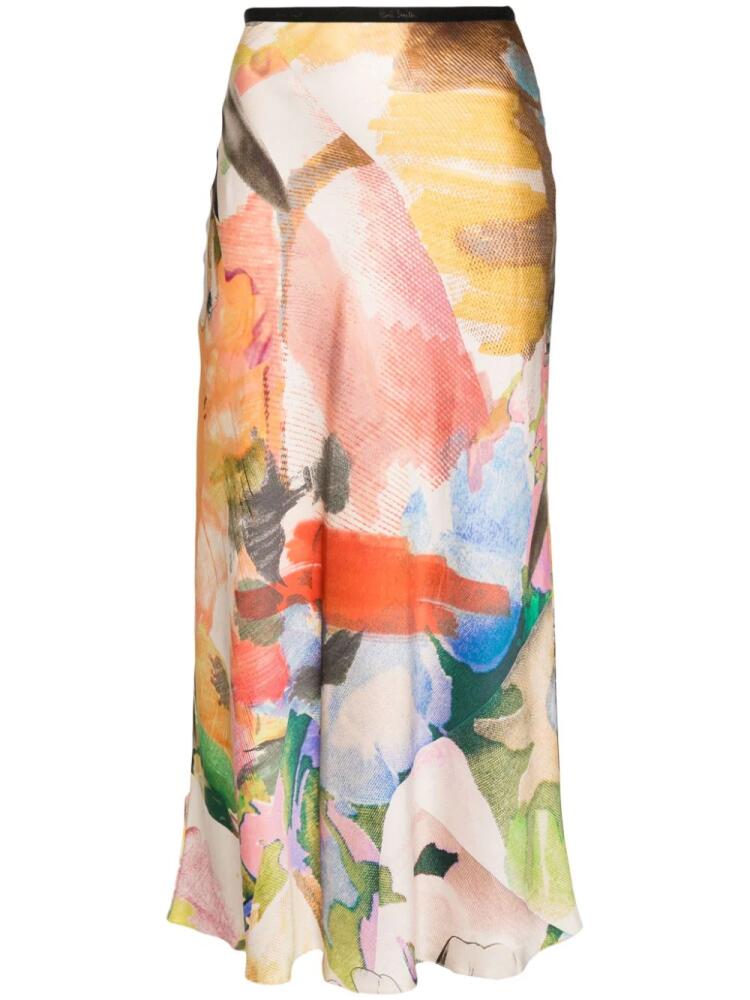 Paul Smith Floral Collage-print midi skirt - Green Cover