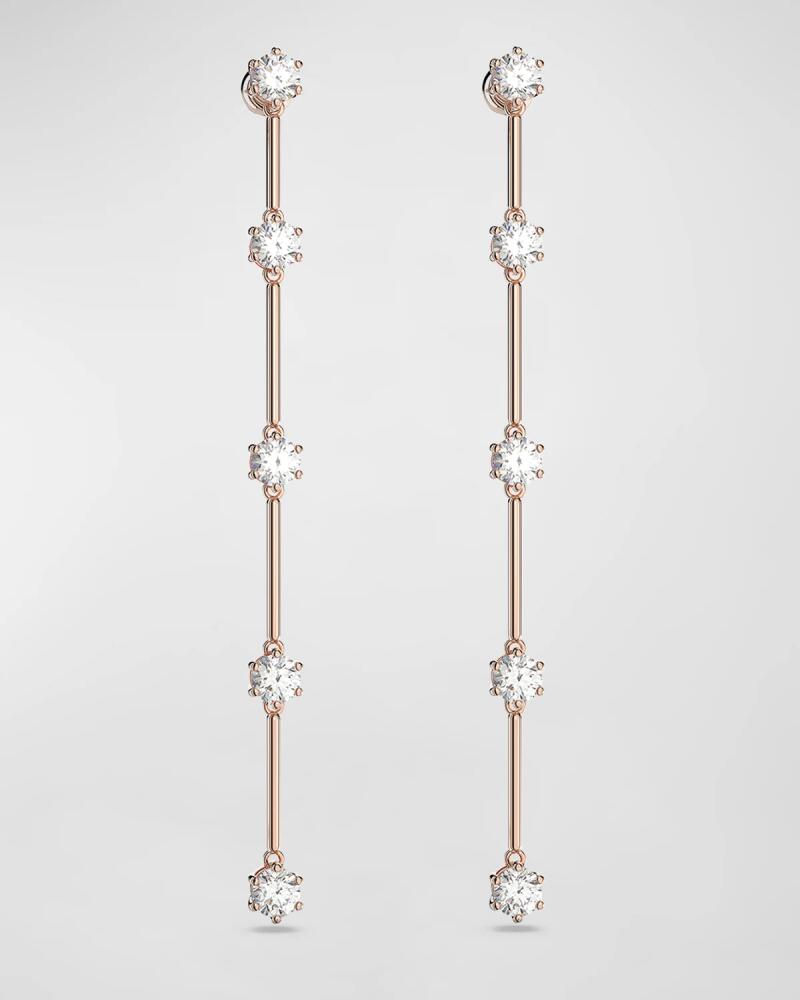 SWAROVSKI Rose Gold-Tone Brilliant-Cut Crystal Drop Earrings Cover