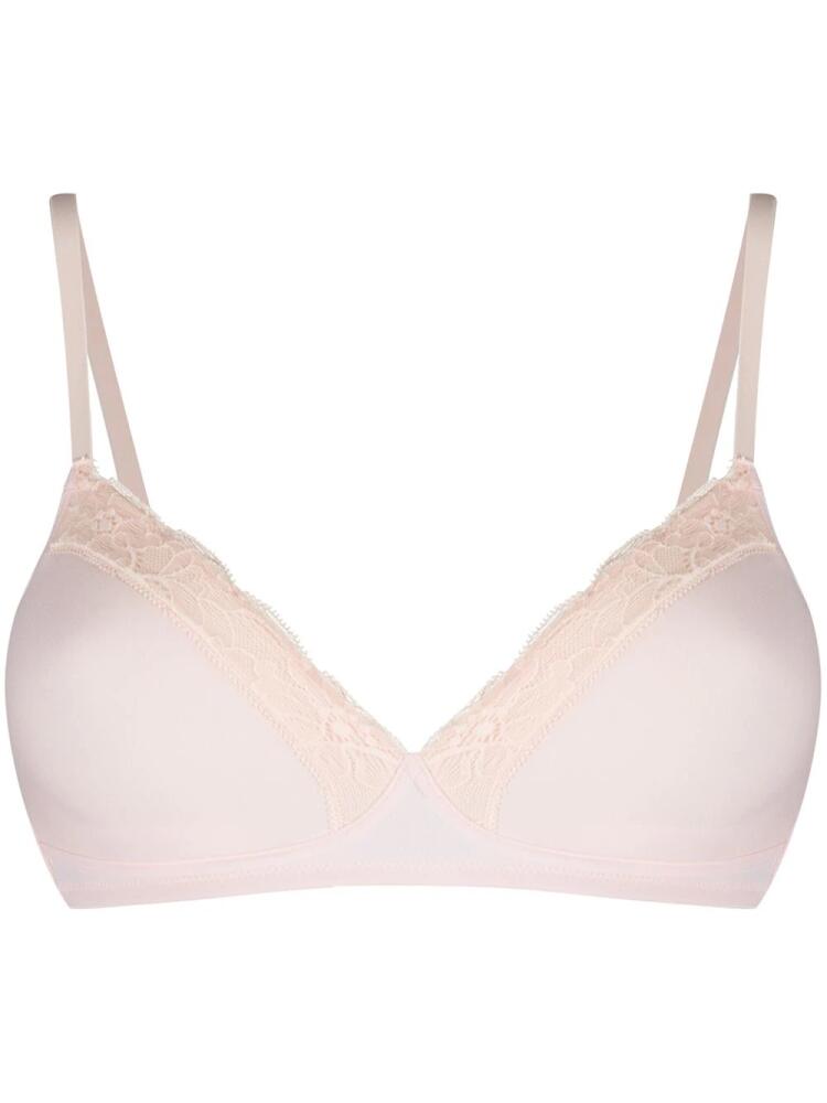 Hanro lace trim wireless bra - Neutrals Cover