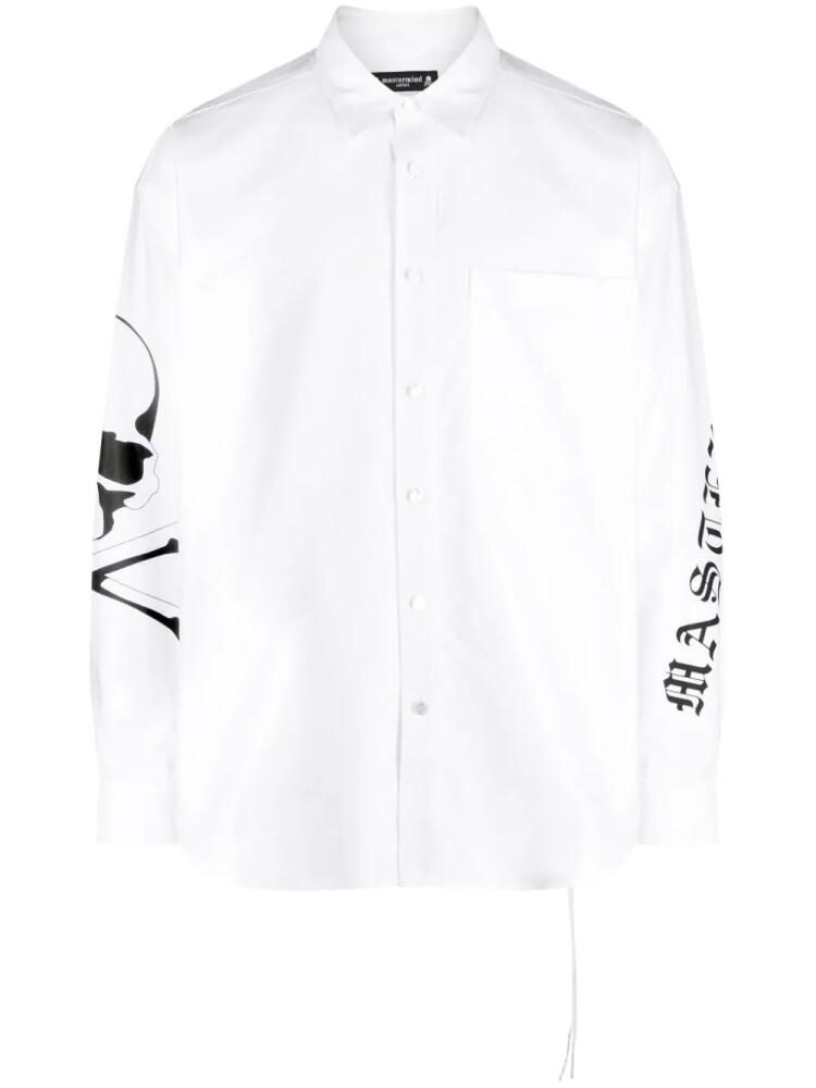 Mastermind Japan logo-print cotton shirt - White Cover