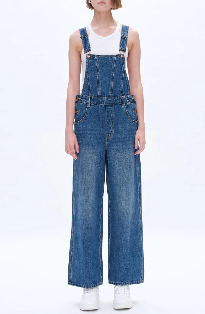 Bayeas Straight Leg Denim Overalls in Medium Blue Cover