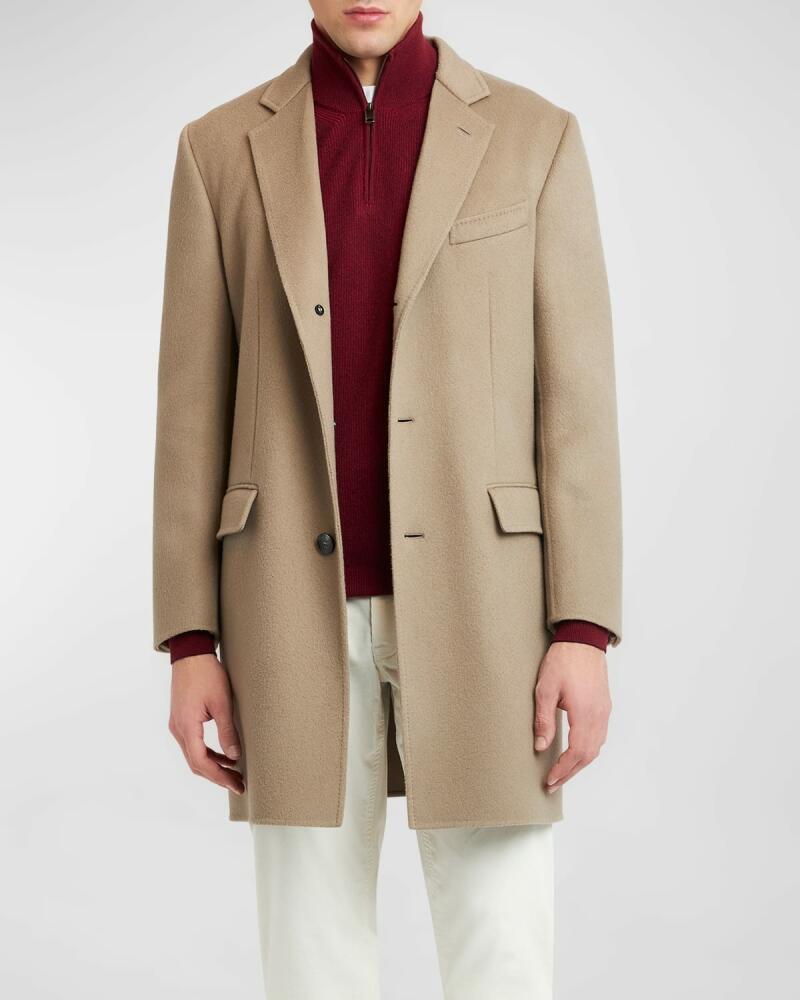 Brioni Men's Wool and Cashmere Double-Face Top Coat Cover