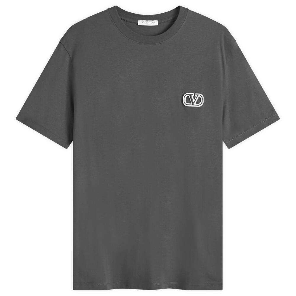 Valentino Men's V Logo T Shirt in Antracite Cover