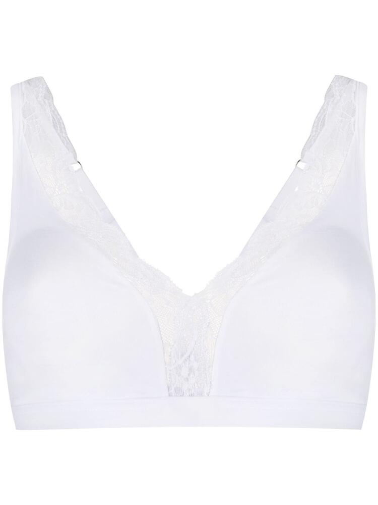 Hanro soft cup lace bra - White Cover