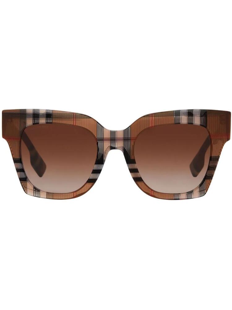 Burberry check pattern square-frame sunglasses - Brown Cover