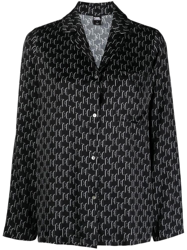 Karl Lagerfeld monogram-print pajama set - Black Cover