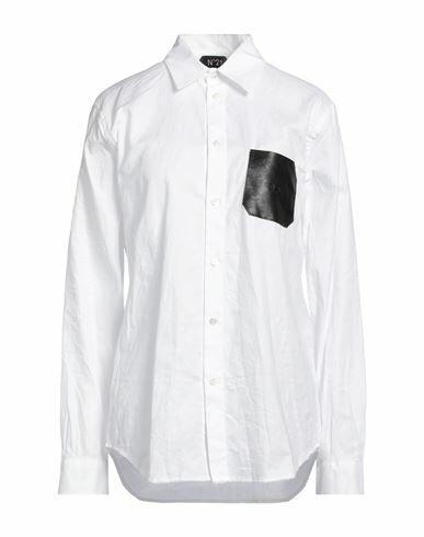 N°21 Woman Shirt White Cotton, Polyurethane Cover