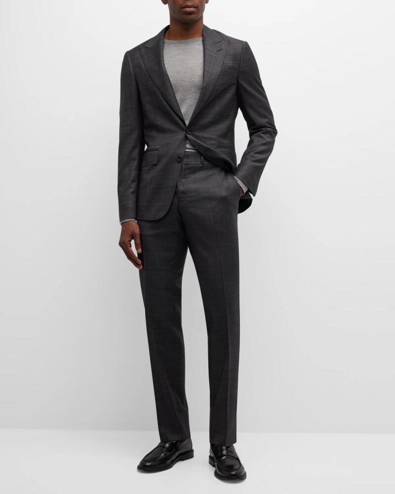 Canali Men's Solid Wool Tic Suit Cover