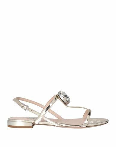 Miu Miu Woman Sandals Platinum Soft Leather Cover