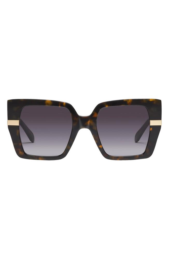 Quay Australia Notorious 51mm Gradient Square Sunglasses in Neutral Tortoise /Smoke Cover