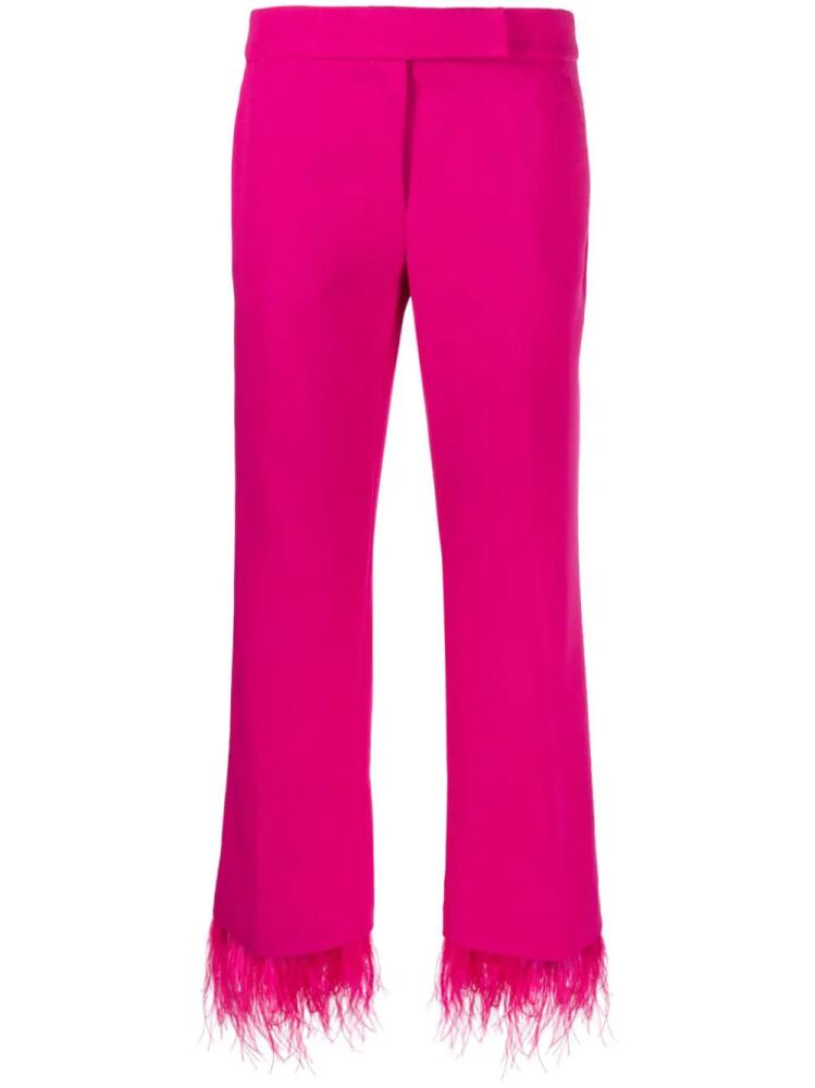 Michael Michael Kors feather-trim cropped trousers - Pink Cover