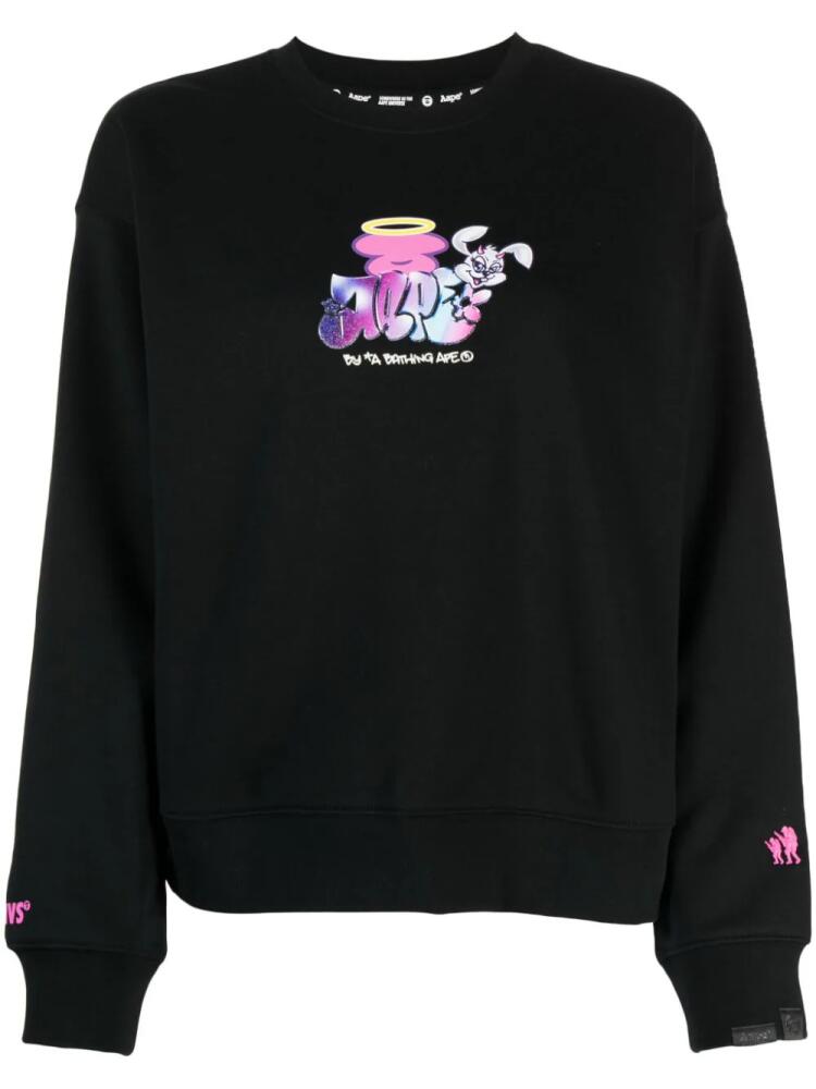 AAPE BY *A BATHING APE® graphic-print jersey sweatshirt - Black Cover