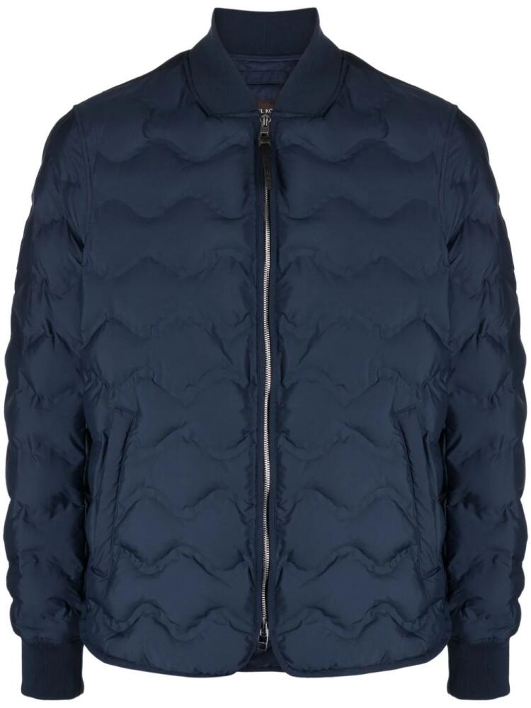 Michael Kors zip-up quilted bomber jacket - Blue Cover