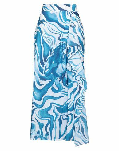 Alberta Ferretti Woman Maxi skirt Azure Cotton Cover