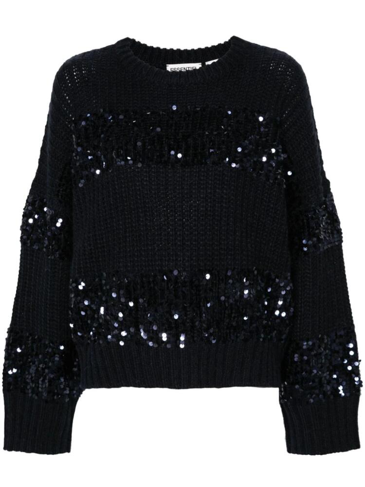 Essentiel Antwerp sequin-embellished knitted sweater - Blue Cover