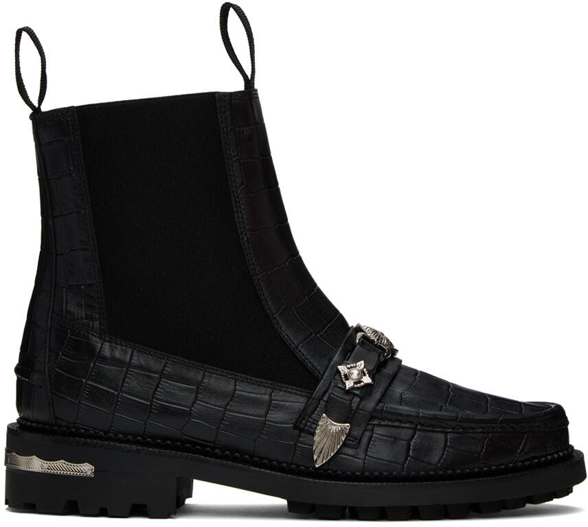 Toga Virilis Black Croc Chelsea Boots Cover