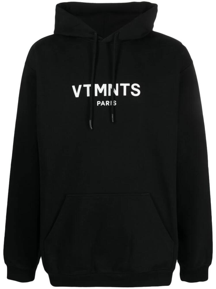 VTMNTS logo-print drawstring hoodie - Black Cover