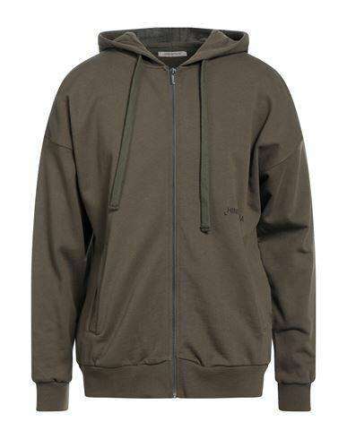 Hinnominate Man Sweatshirt Military green Cotton Cover