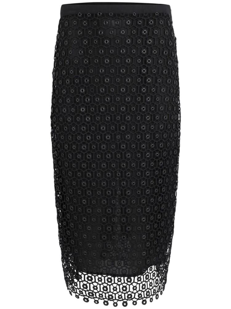 Simkhai Karolina open-knit midi skirt - Black Cover