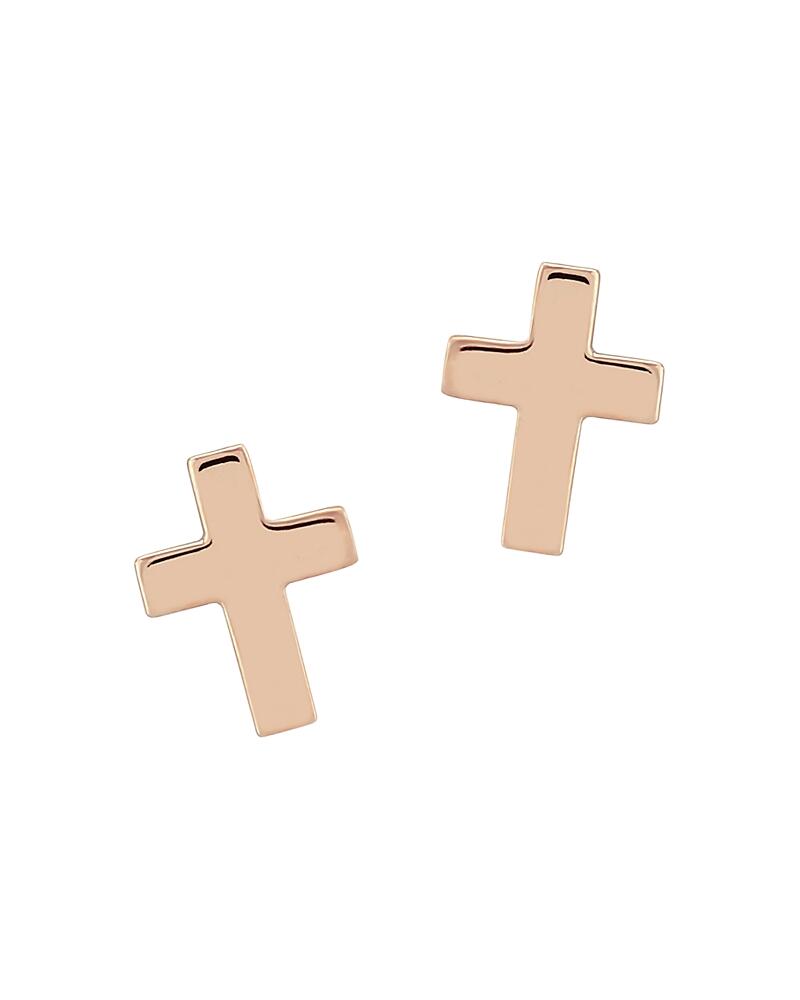 Bloomingdale's Fine Collection Medium Cross Stud Earrings in 14K Rose Gold - Exclusive Cover