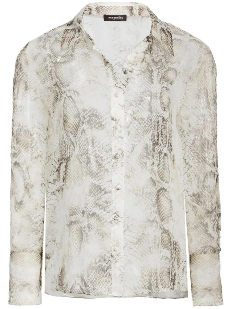 Retrofete Milena silk snake blouse - Neutrals Cover