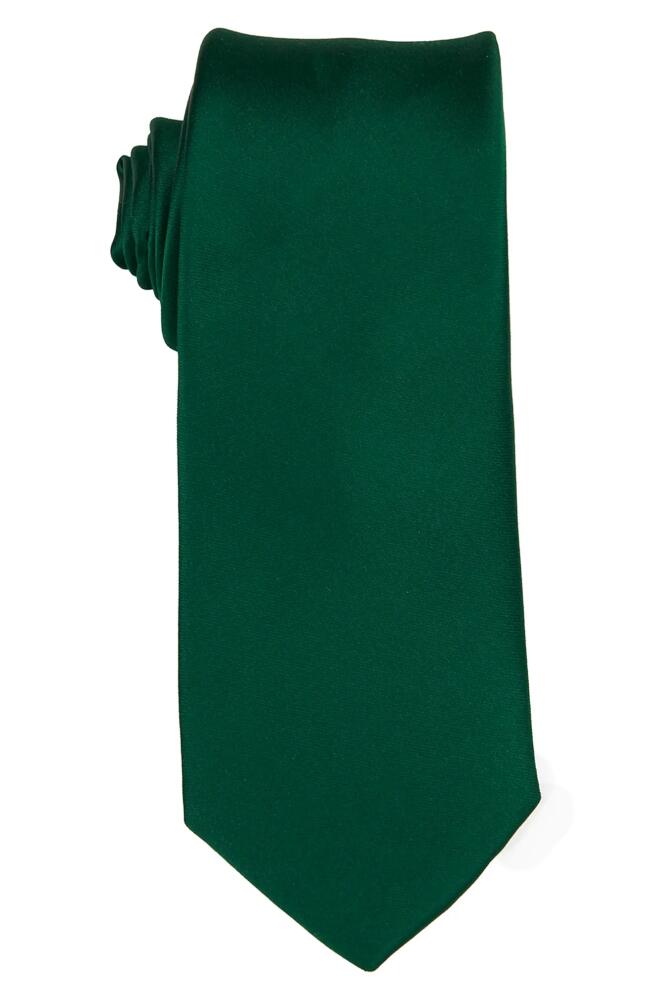 Brooklyn Brigade Solid Satin X-Long Tie in Emerald Cover