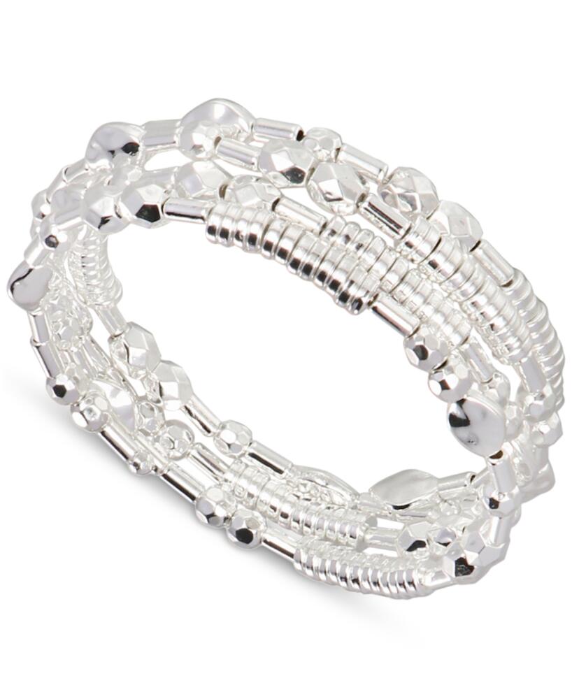 Style & Co Silver-Tone Beaded Multi-Row Coil Bracelet, Created for Macy's - Silver Cover